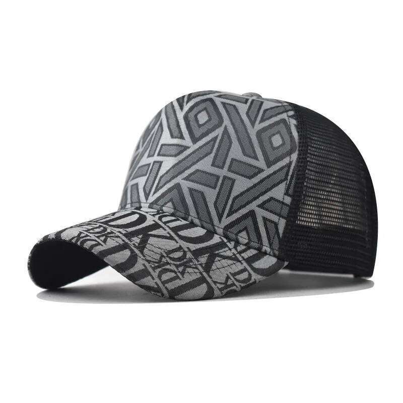 54-60Cm Adjustable New Thousand Birds Rhombus Baseball Men's and Women's Cap Plaid Fashion Black Flat Brim Hat Y260304