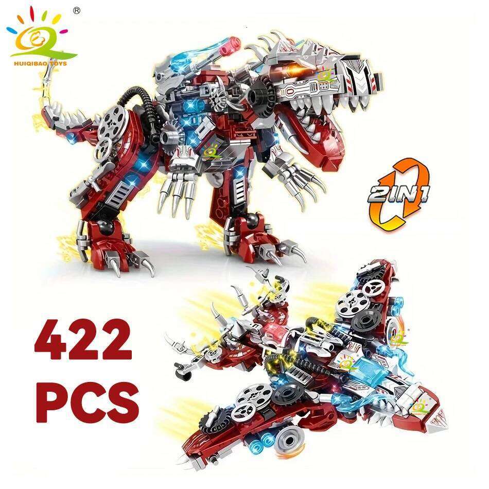 HUIQIBAO 2in1 Jurassic Dinosaur World Model Building Blocks City Triceratops Velociraptor Dino Park Bricks Children Toy Game Z260306