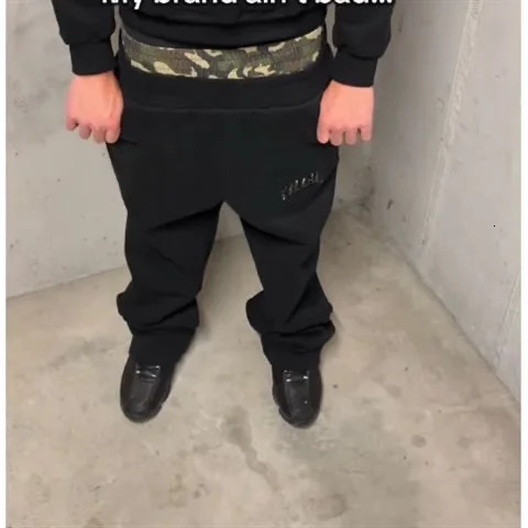 Harajuku American Style Spliced Double Waist Hip-Hop Rap Fashion Loose Pants Casual Pants Men Women Loose Sports Streetwear 260303