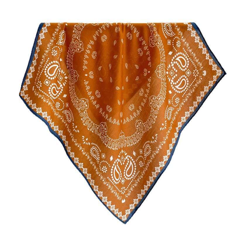 Blue Letter 70 Square Silk For Women Internet Celebrity Spring And Autumn Thin Small Neck Cotton Linen Scarf Mom's Gift Shawl