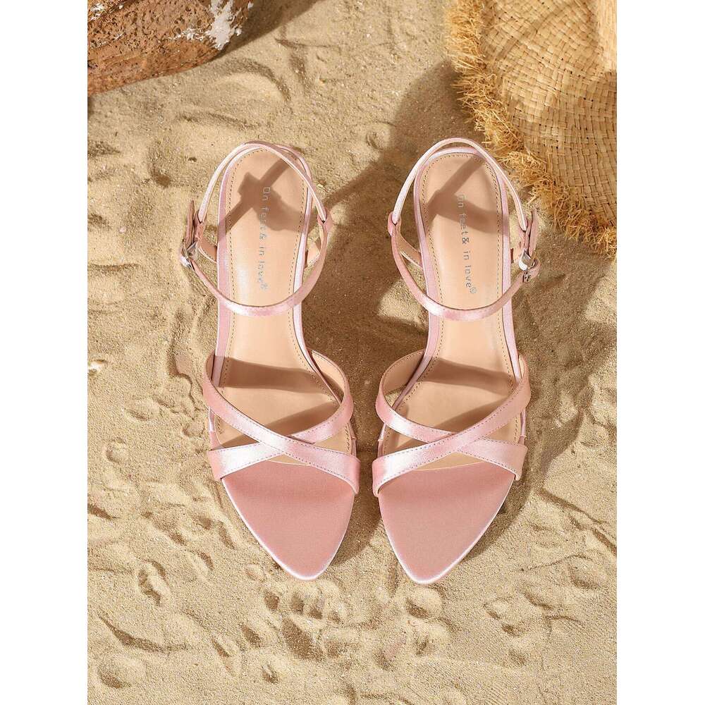 Ladies' Fashion Elegant Satin Pointed-Toe Stiletto Heels, Comfortable Simple and Versatile Thin High Heels