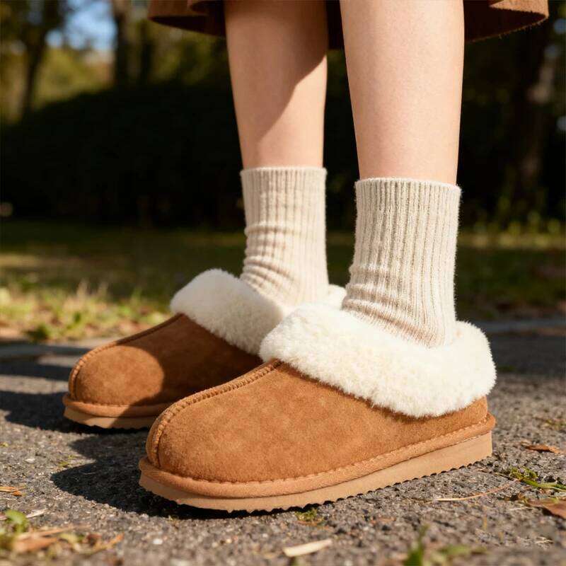 Litfun Winter Plush Lining Women's Slippers Anti-slip Soft Sole Leisure Slides Fuzzy Warm Comfy Outdoor Cotton Shoes For Women