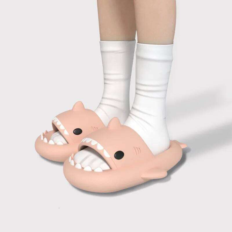 Litfun Thick-soled Shark Slippers For Women Men Premium Casual Sandals Classic Outdoor Couples Funny Slides EVA Home Cute Shoes