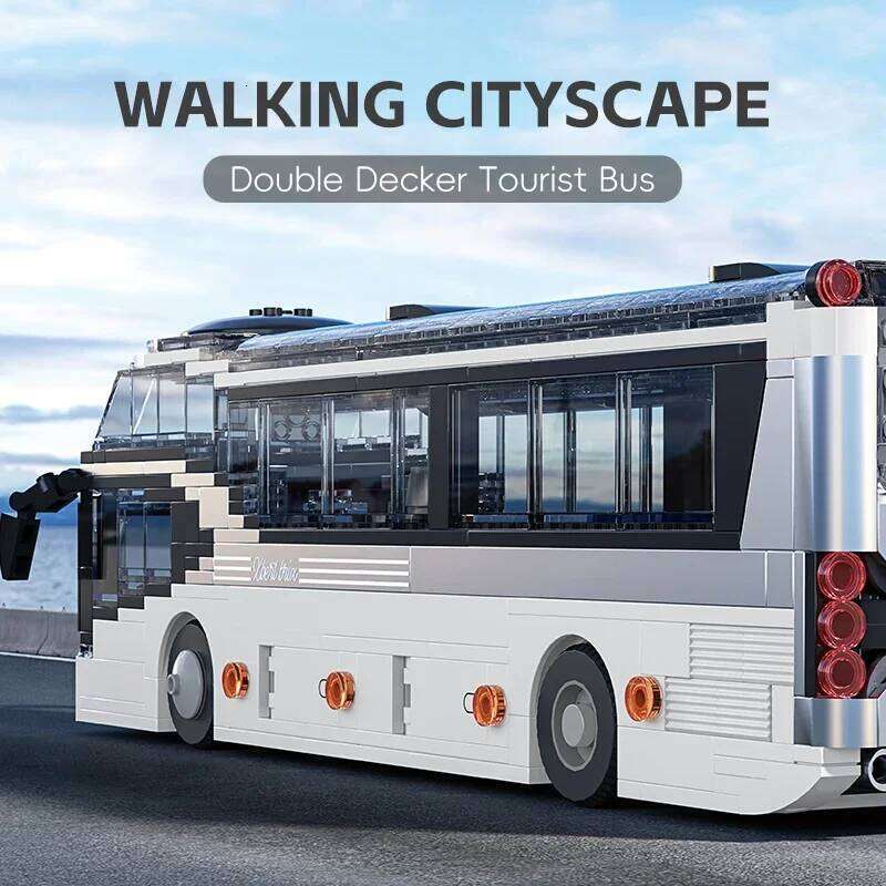 811PCS City Tour Building Blocks Double-Decker Tourist Bus Model Bricks Desktop Decoration Diy Toys For Kids Holiday Gifts Z260305