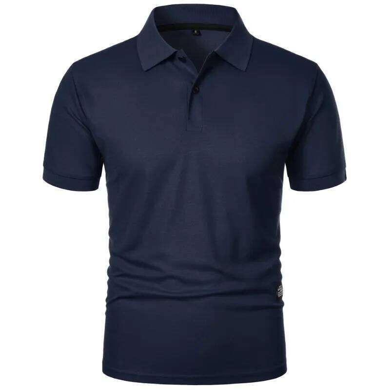 New Solid Color Polo Shirt Men's Short Sleeve Button Tshirts Lapel Lightweight Streetwear Sport Casual Tops 26H0306