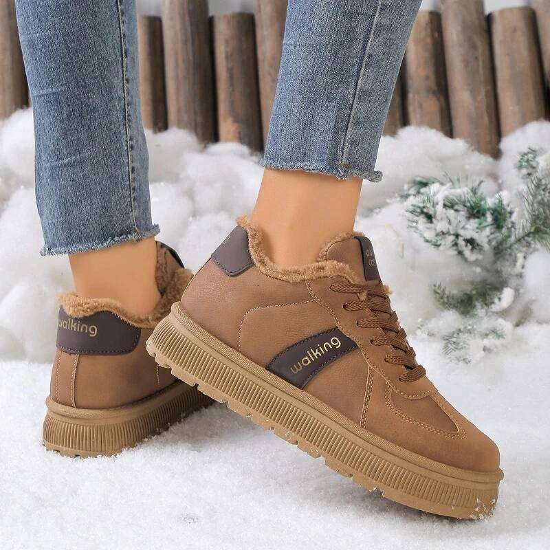 2025 Winter New Thick Bottom Fashion Leisure Warm Cotton Women's Comfortable Outdoor Casual Shoes