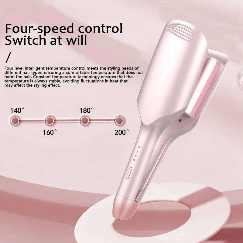 Anti scald design curling iron 32mm/1.26-inch water ripple effect for large wave curls - easy styling hair stick with 4 temperat 26Y0306