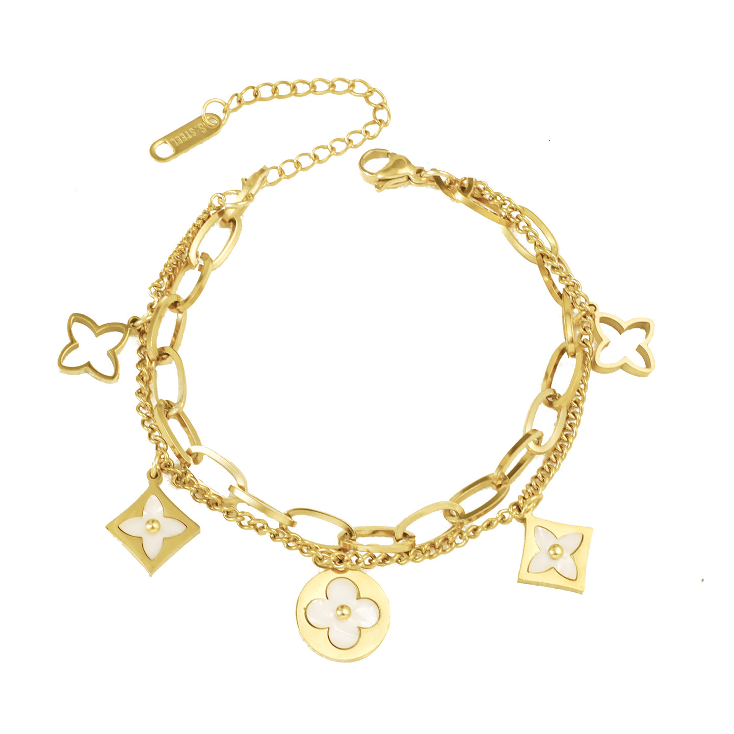Luxury Brand Designer Jewelry New European And American Cross-Border Jewelry Bestseller: Titanium Steel Bracelet, Korean Style, Elegant Titanium Steel