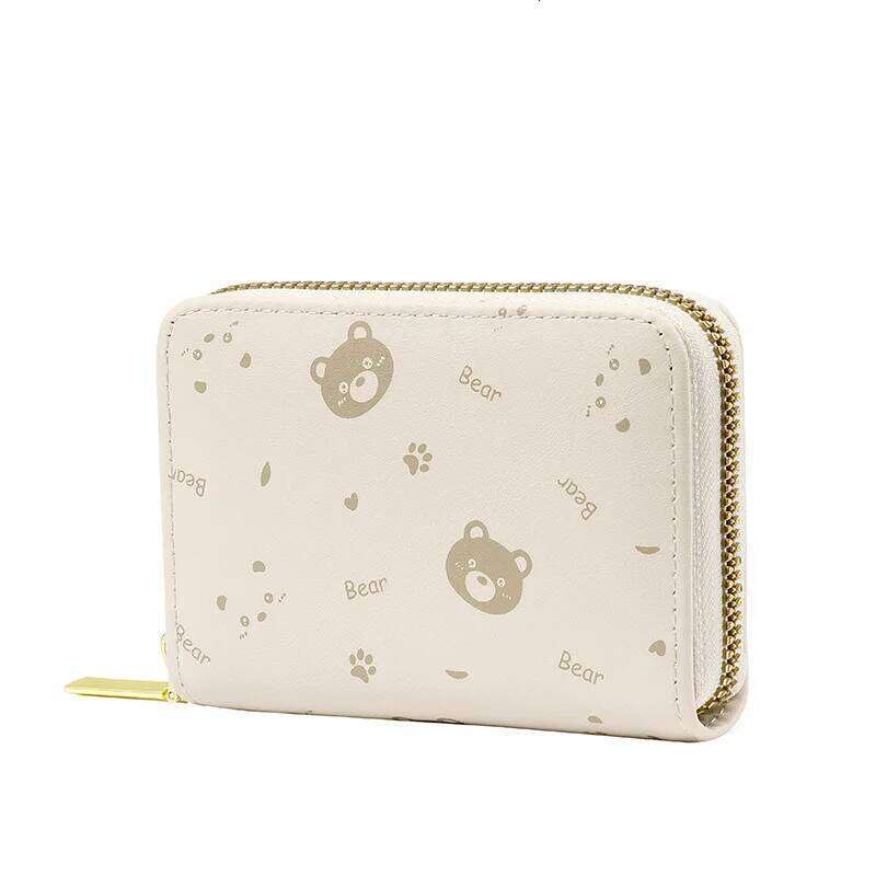 Cute little bear cartoon purse mini student accordion card coin storage bag wallet ins C260304