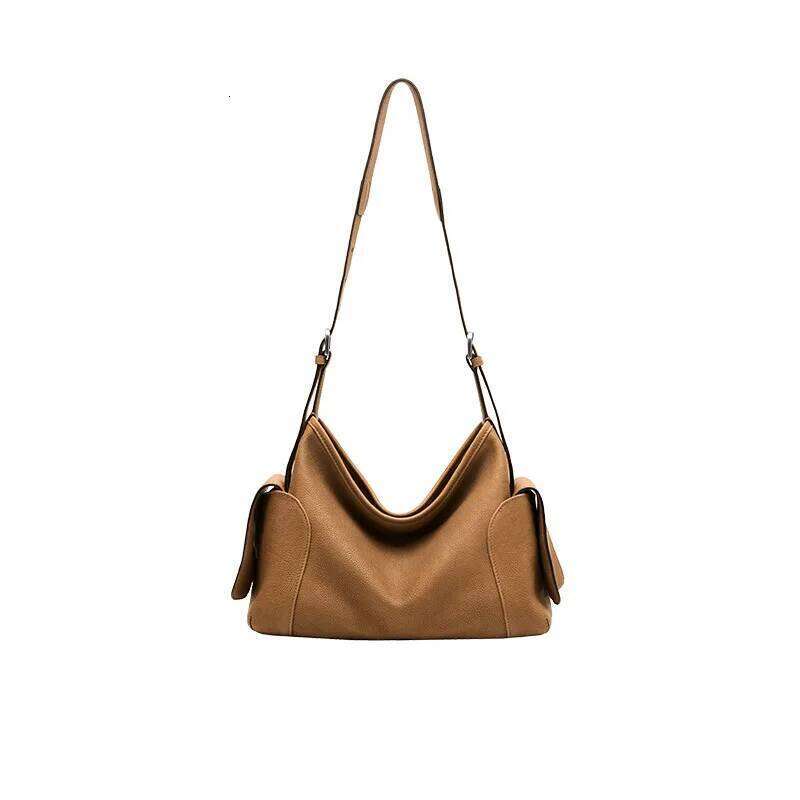 TAURUSCIAGA Vegetable-Tanned Calfskin Hobo Large Capacity Crossbody Commuter Bag For Women Noble Temperament Bag
