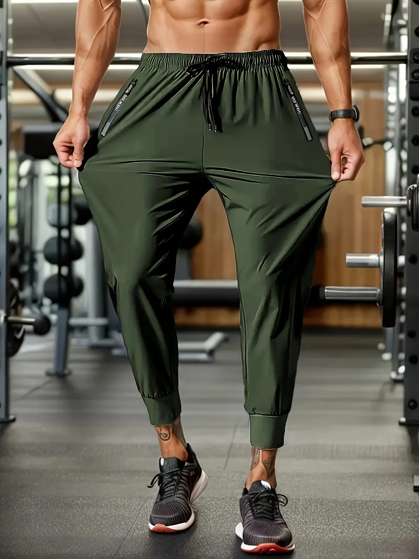 Mens summer lightweight breathable ice fast drying stretch jogging pants outdoor casual training fitness room pants 260306