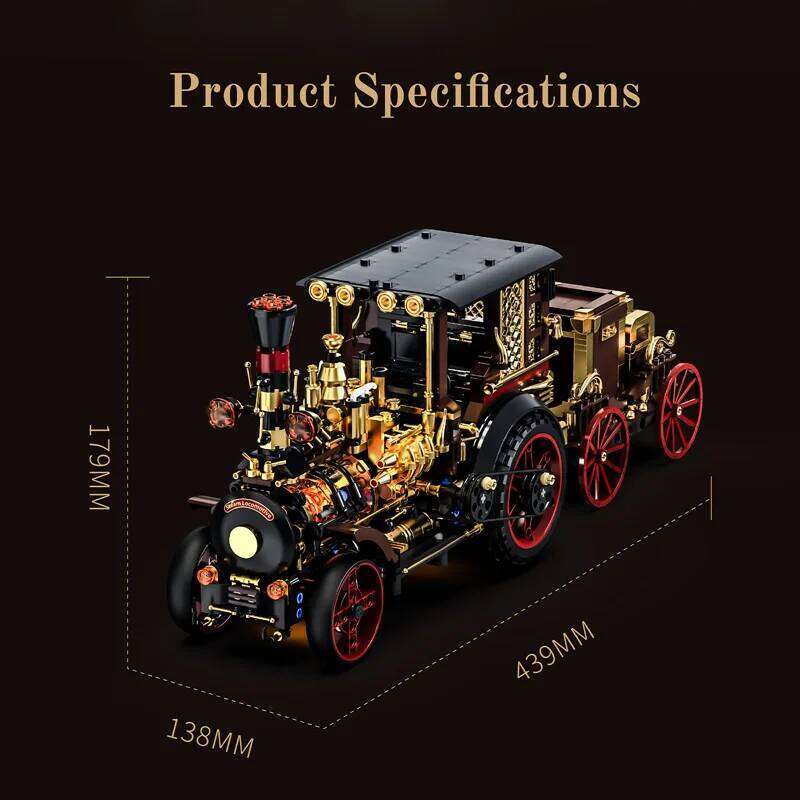 New Arrival MOC Retro Mechanical Steam Car 3D Construction Educational Building Blocks Set Toys Adults Kids Holiday Gifts Z260305