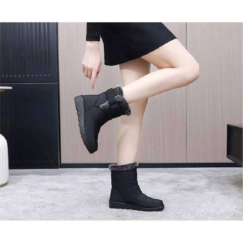 Waterproof Winter for 2023 New Faux Fur Long Platform Snow Warm Cotton Couples Shoes Plush Woman Ankle Fashion Boots