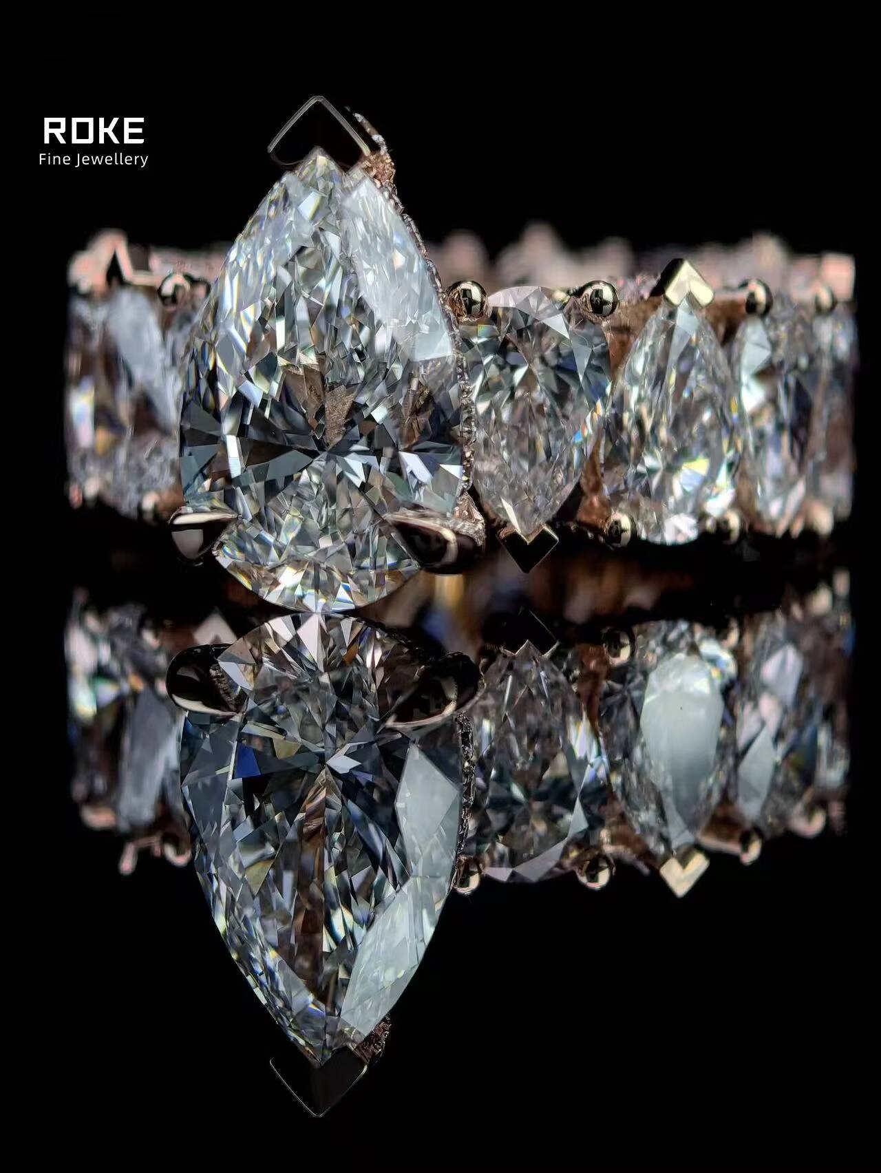 Custom Icy D Color VVS Teardrop Lab Diamond Ring 9K-18K Gold/Platinum - IGI/GIA Certified Hip Hop Engagement Jewelry