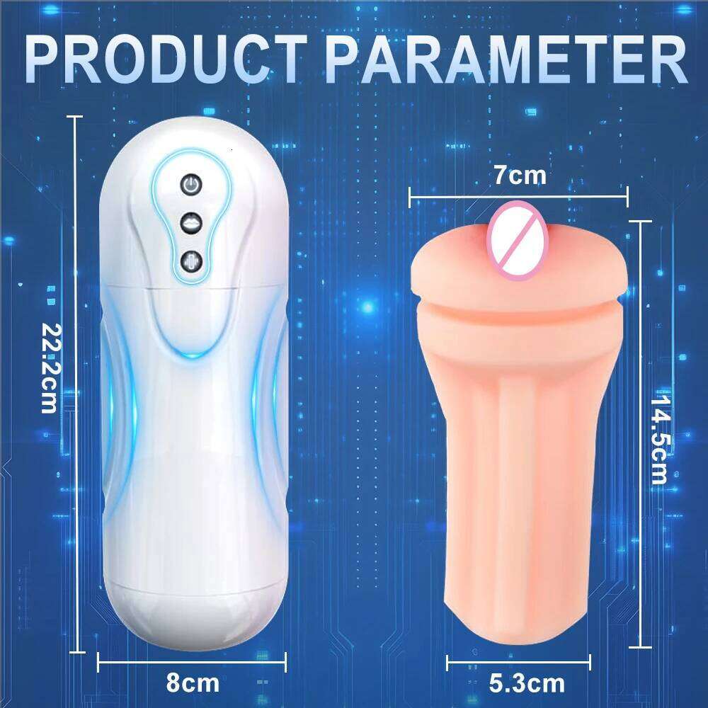Automatic Sucking Vibrating Masturbation Cup Deep Throat Realistic Oral Vagina Blowjob Adult for Men Masturbate Supplies W260305