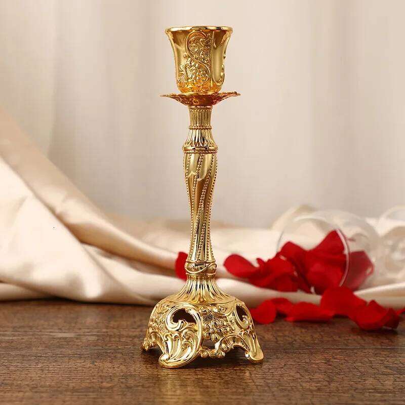 Metal Home Decoration Handicraft Candlestick Holder Candlelight Dinner Shooting Props Candle Accessories XJ260305