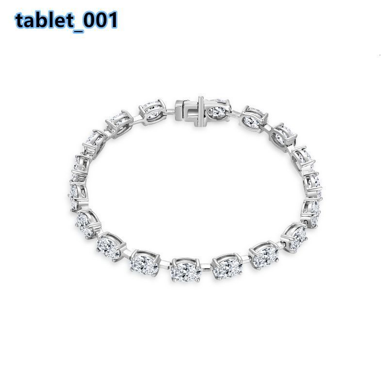 De 1ct Oval Cut 925 Silver Full Moissanite Bracelets Turquoise Moissanite Tennis Bracelets Oval Blue-green Moissanite Bracelets