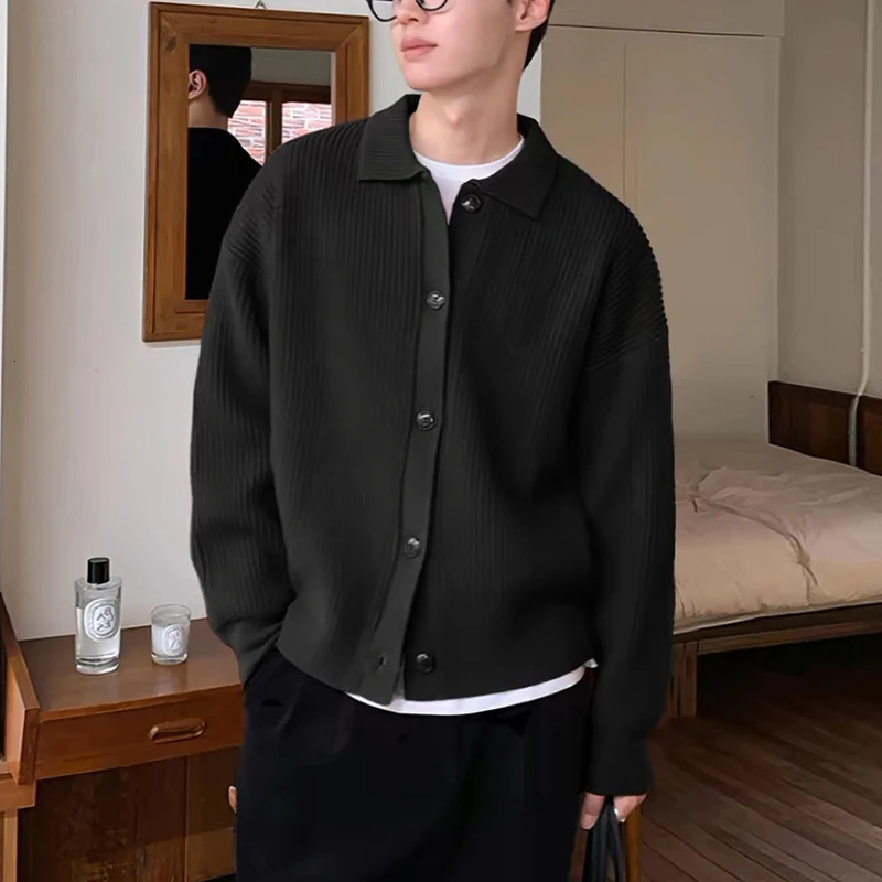 Men Fashion Daily Outerwears Cardigan Fall Winter Korean Casual Long Sleeve Sweater Baggy ThickenThermalKnitted Sweaters Male 260306