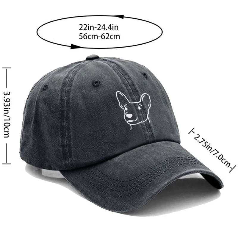 Dog Embroidery Baseball Cap Men Women Soft Washed Cotton Casual Sports Dad Hat Sun Protection Snapback Caps S260306