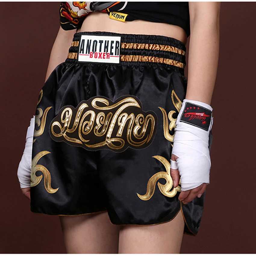ANOTHERBOXER Mens boxing Shorts Women Embroidery Muay Thai Shorts Kids MMA Shorts Customized Quick Drying More Colors X260306
