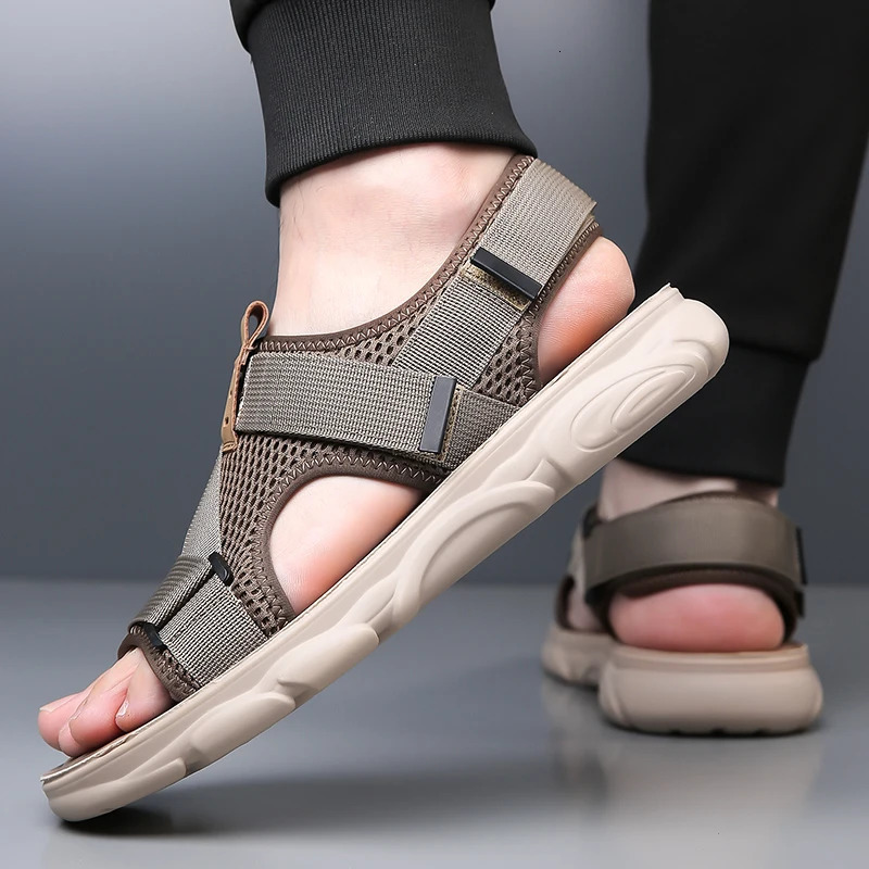 YRZL Sandals Soft Comfortable Non-Slip Men Shoes High Quality Beach Sandals Mens Gladiator Sandals Summer Casual Flat Shoes 260227