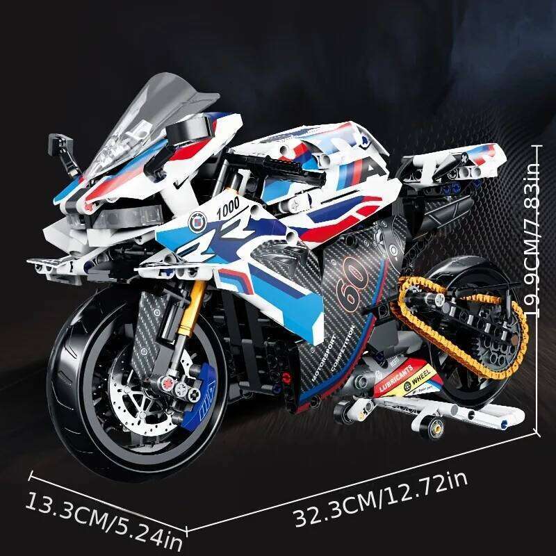 1:8 Motorcycle Building Blocks Set Super Motorbike Model Kit Technical Racing Kids Assembled Toys Gifts For Boys And Girls Z260306
