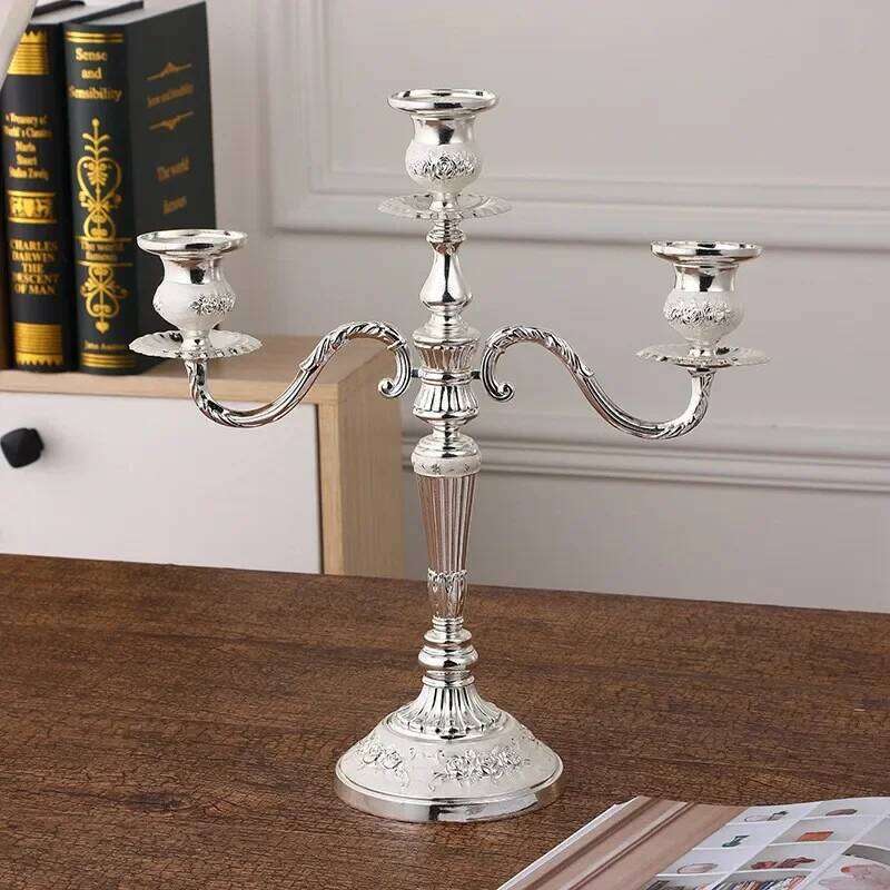 3 5 Arms Alloy Candle Holder Wedding Restaurant Hotel Centerpieces Practical Candlestick for Home Candlelight Decoration XJ260305