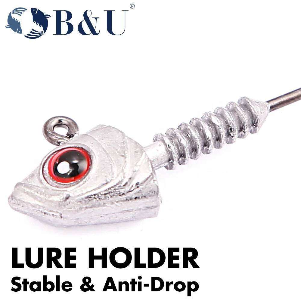 B&U 3D Eye 3/0 4/0 Jig Head Hooks Spinner Soft Plastic Baits, Freshwater Saltwater Fishing Tackle for Bass Pike S260305