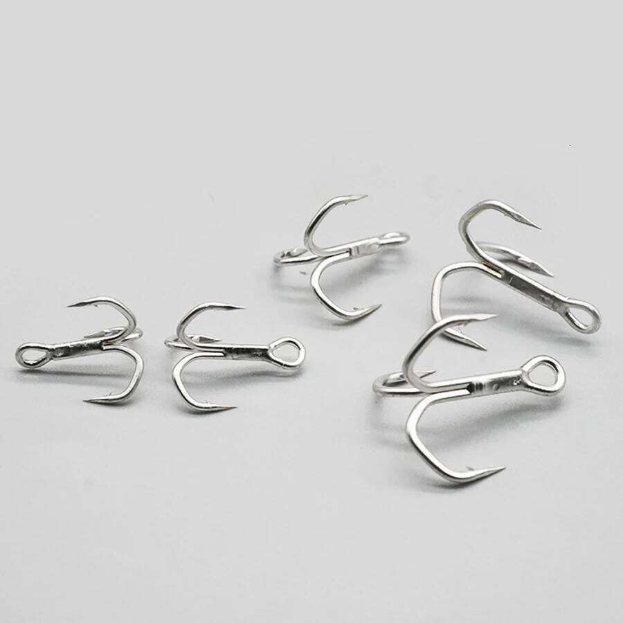 10Pcs/box 5X Strong Barbed Sharp Triple for Freshwater Saltwater Fishing 20Pcs/2Box 2#-10 # Treble Hook S260305