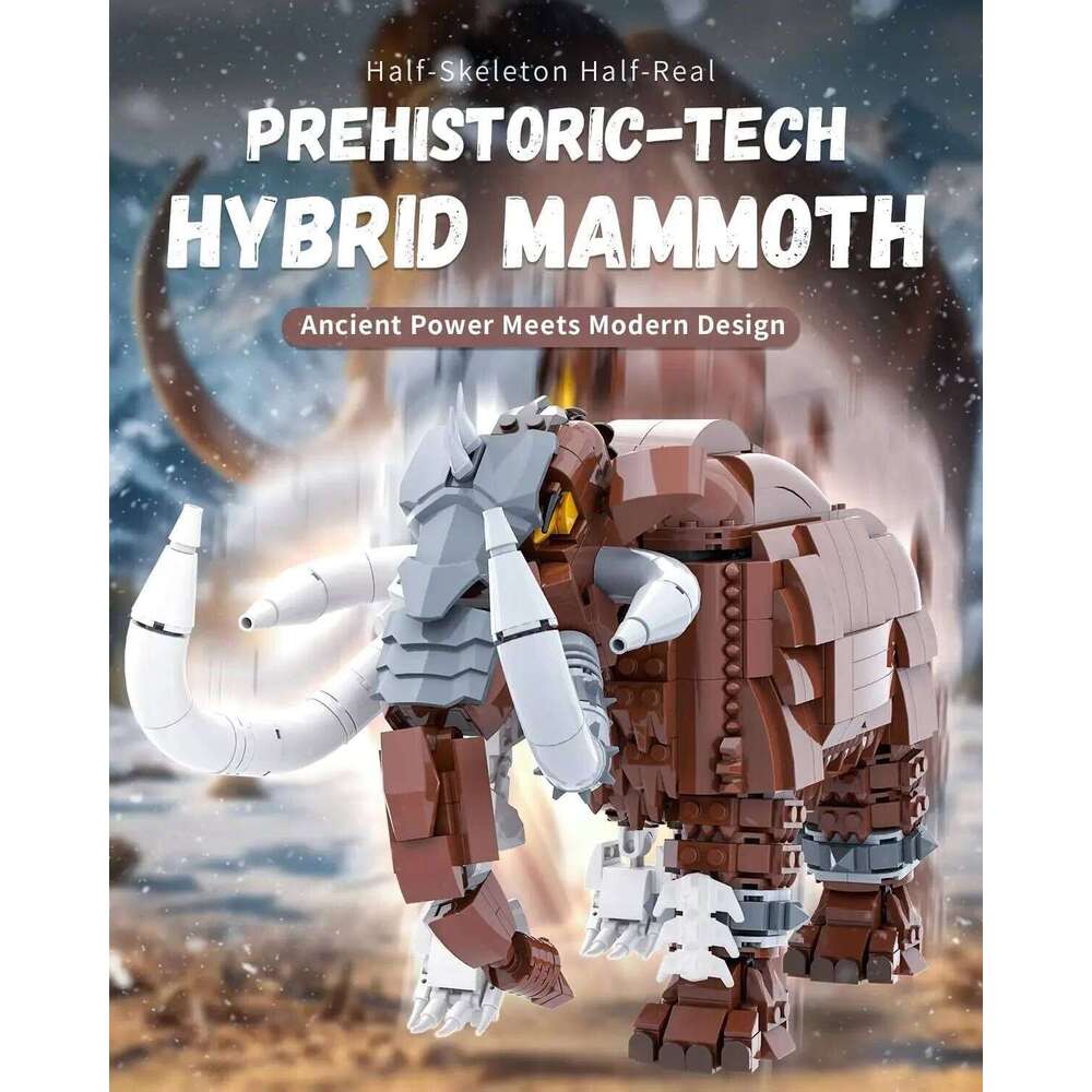 1310PCS Skeleton Mammoth Building Blocks Sets Jurassic Animal Model Creative Desktop Ornament Birthday Gift For Boys Kids Toys Z260306