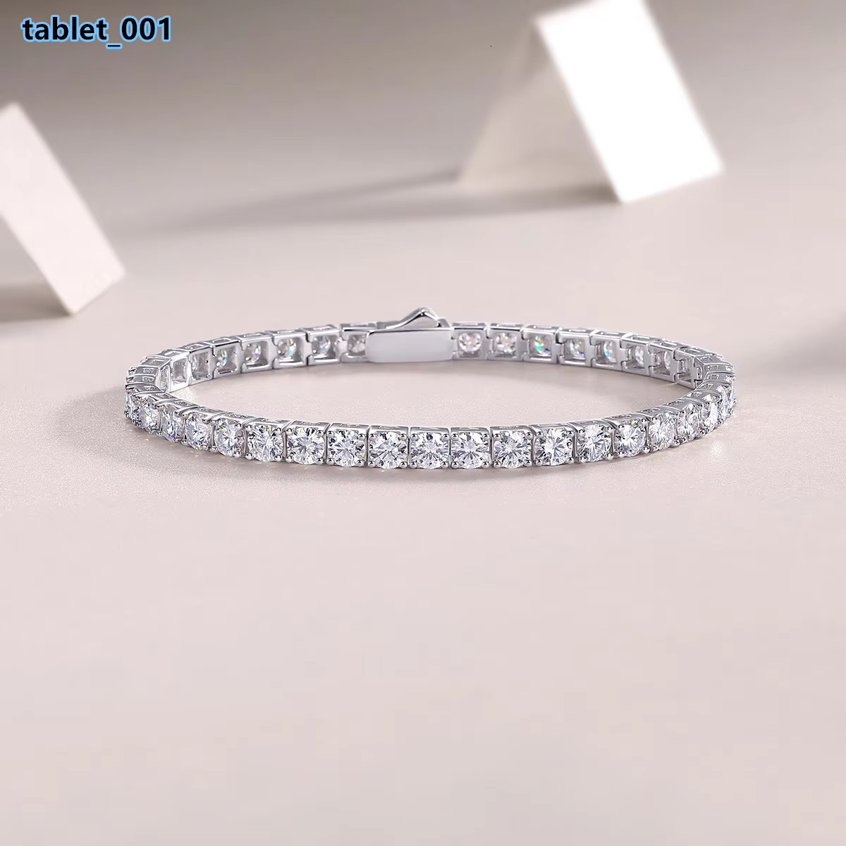 65mm White 925 Sterling Silver VVS Moissanite Diamond Cuban Link Chain Bracelet Iced Out Mossanite Jewelry Men Women Bracelet