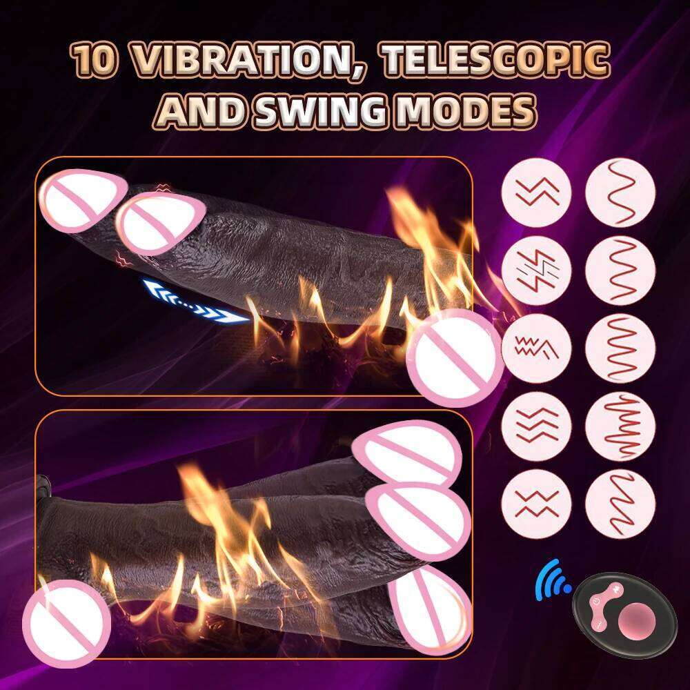 Big Soft Vibrator Realistic Dildo Sex For Woman Telescopic Dick Artificial Penis G Spot Vibator Thrusting Sexy Toy W260305