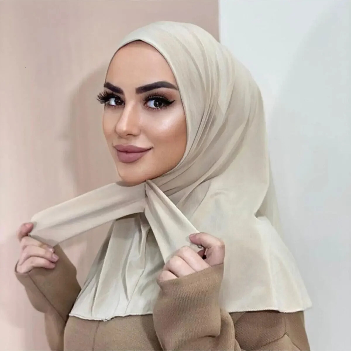 Instant Hijab Undercap Hijabs for Woman Muslim Women Hijab Cap Full Cover Snap Fastener Head Wraps Scarf Islam Turban 260304