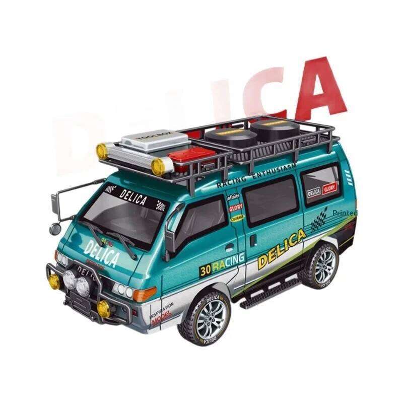New Mitsubishi DeLica 1/24 Four-Wheel Drive Breadvan Simulation Model Car Children's Toy Remote Control Vehicle Collectible C260305
