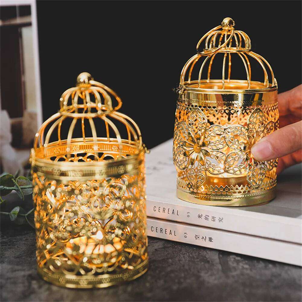 Candlestick Electroplated High Quality Household Home Hollow Metal Crafts European-style Portable Table Decoration XJ260305