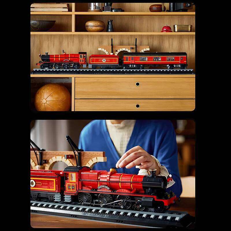 Chinese 5600pcs Red Express Large Train Station Assembly Puzzle Building Blocks Toy Model Boy Gift Z260306