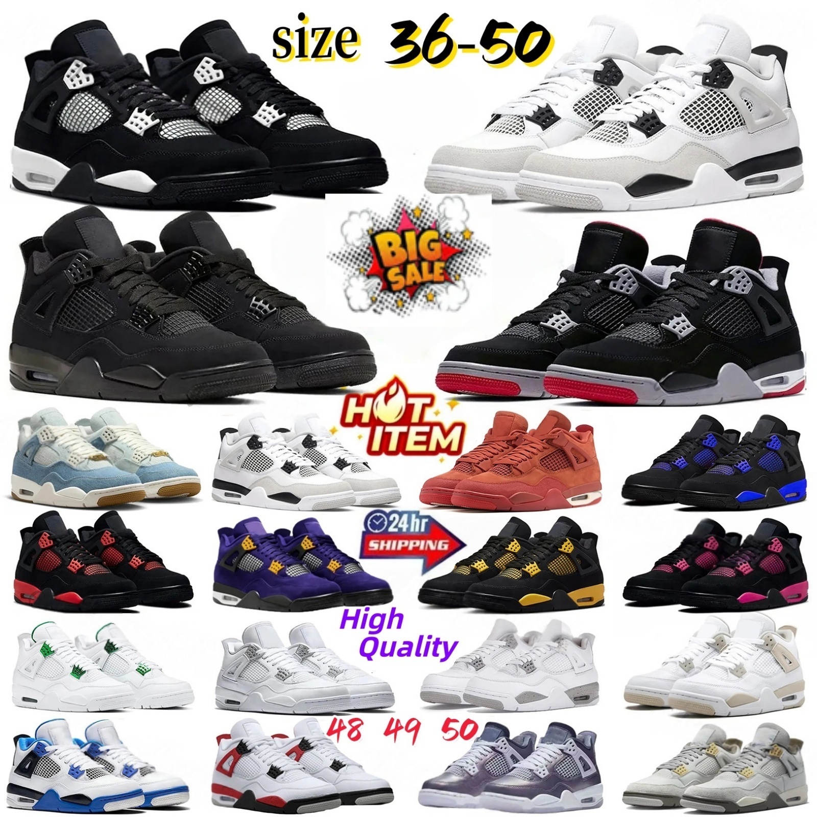 big size shoes 14 15 16 Designer Shoes For Men Women 4s Sneaker Military Black Cat Pine Green White Oreo Red Thunder Unc Bred Cacao Medium Olive Sail Mens Trainers Sports