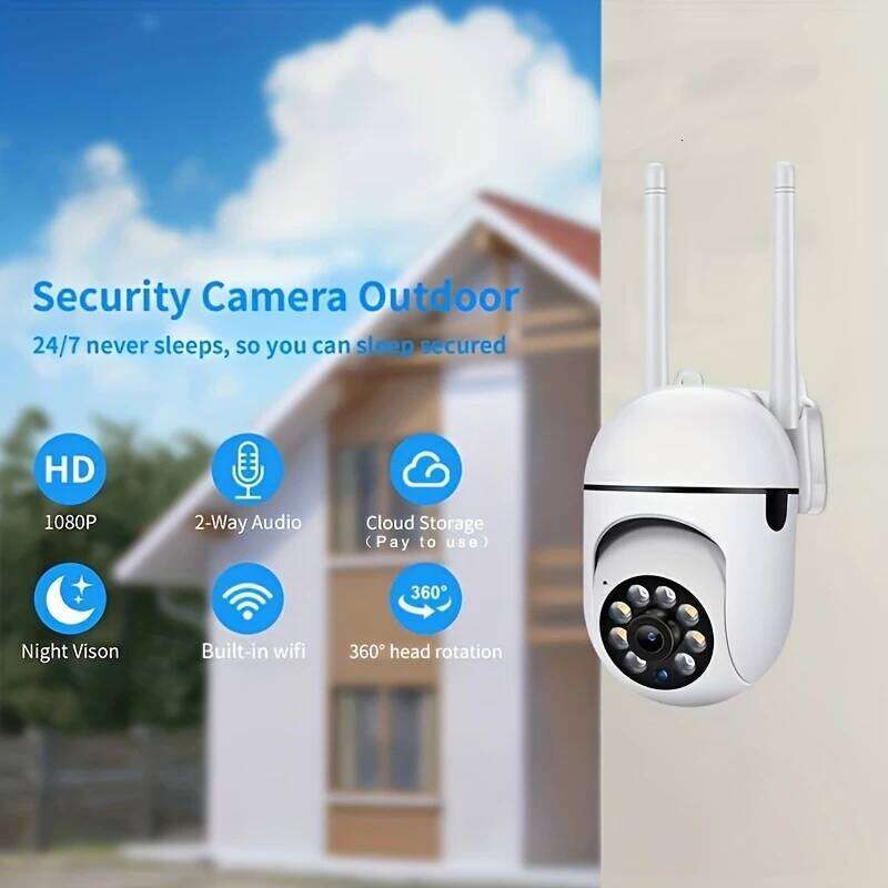 Ease Life App 1080P WiFi Bulb Surveillance Camera Color Night Vision Motion Tracking Indoor Outdoor Security Y108-Black 26W0306