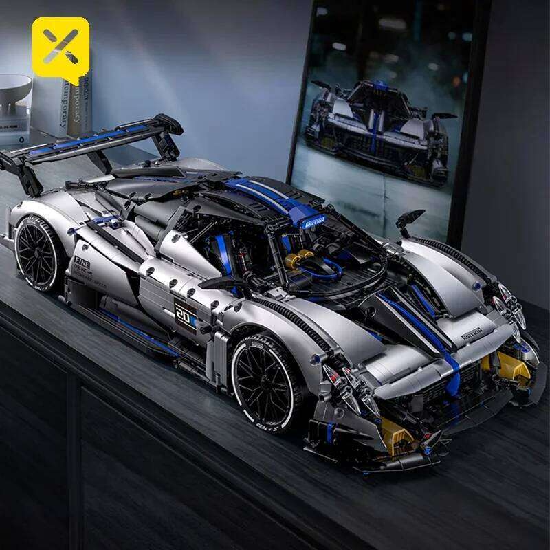 TOYLINX 3526pcs Silver-Blue Technic Racing Building Blocks Set 1:8 Scale Super Sports Car Model Ideal Bricks Boy Gift Z260305