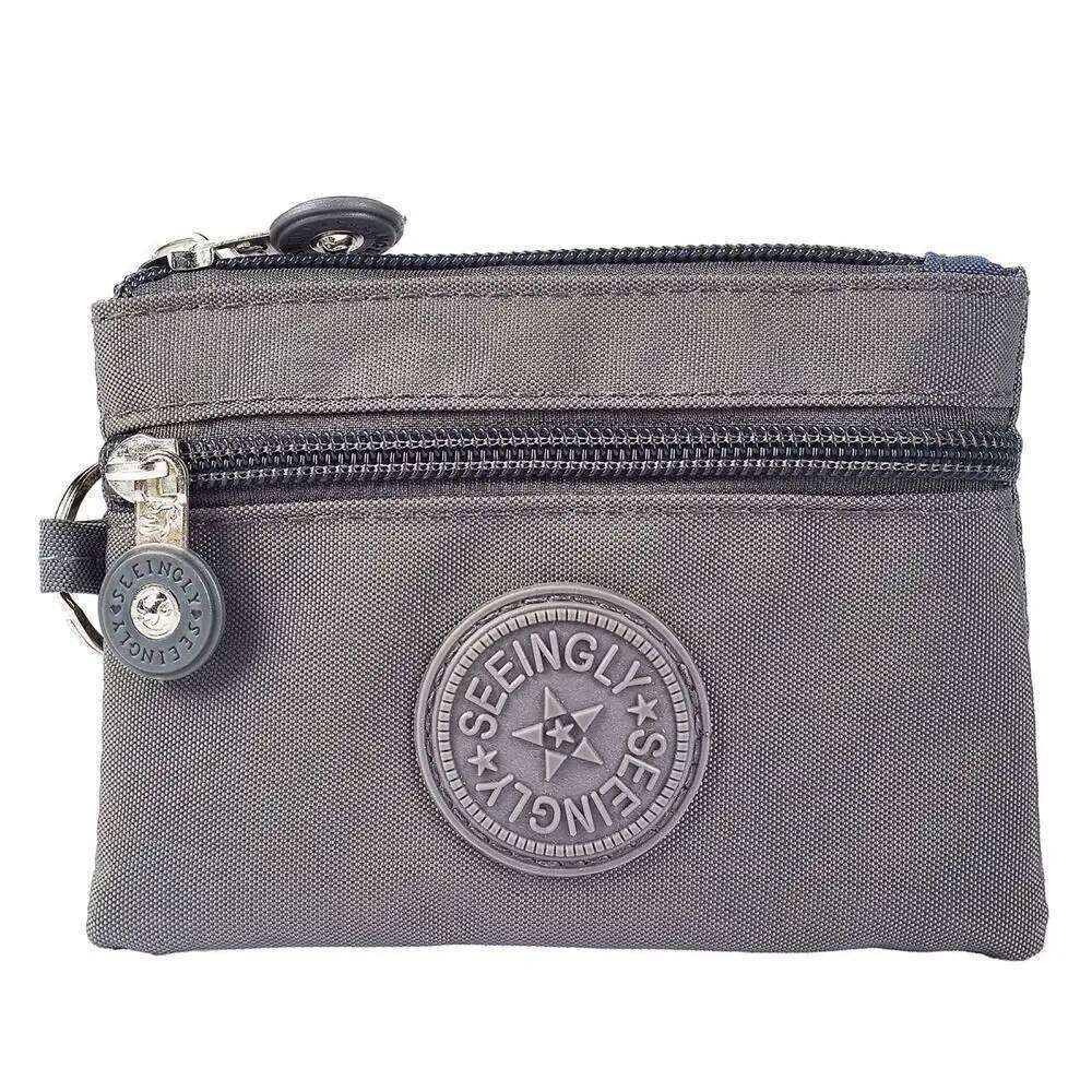 2023 New Durable Canvas Coin Purse with Key Ring Waterproof Wear-resistant Wallet Money Bag Male Female Credit Card Holder C260304