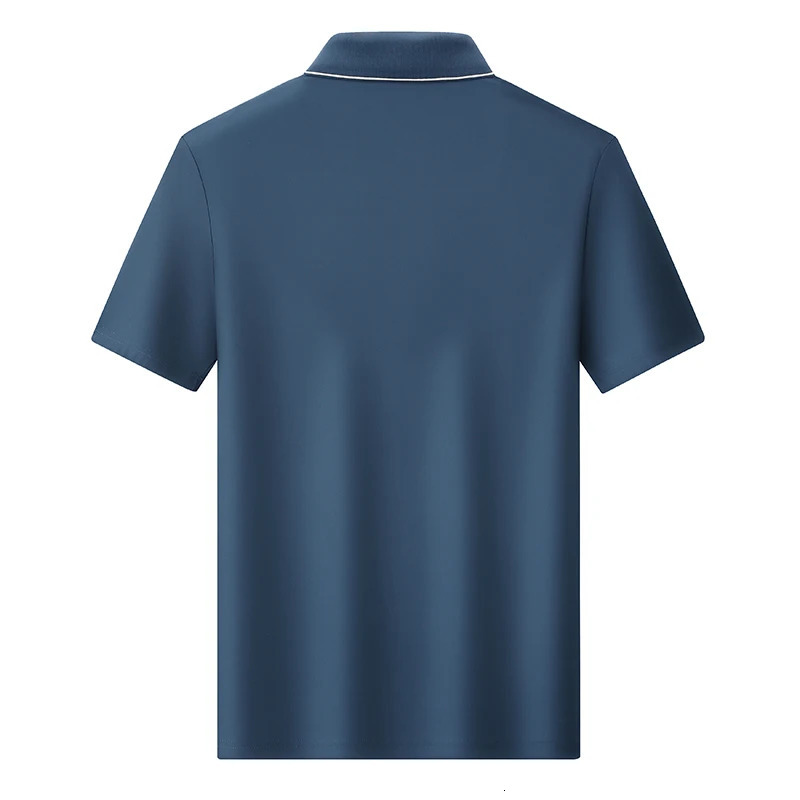 Men Polo Short sleeve Summer Plus Size 9xl 8xl 7xl High Quality Ice Silk Solid Color Mens Business Casual Polo Shirts 260304