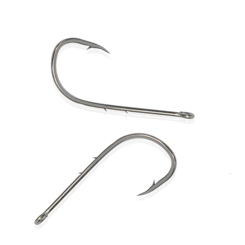 20pcs/50pcs Long Shank Fishing Hooks 16#~7/0# High Carbon Steel Sharp Barbed Offset Narrow Bait Fishhook Double backstab Y260305