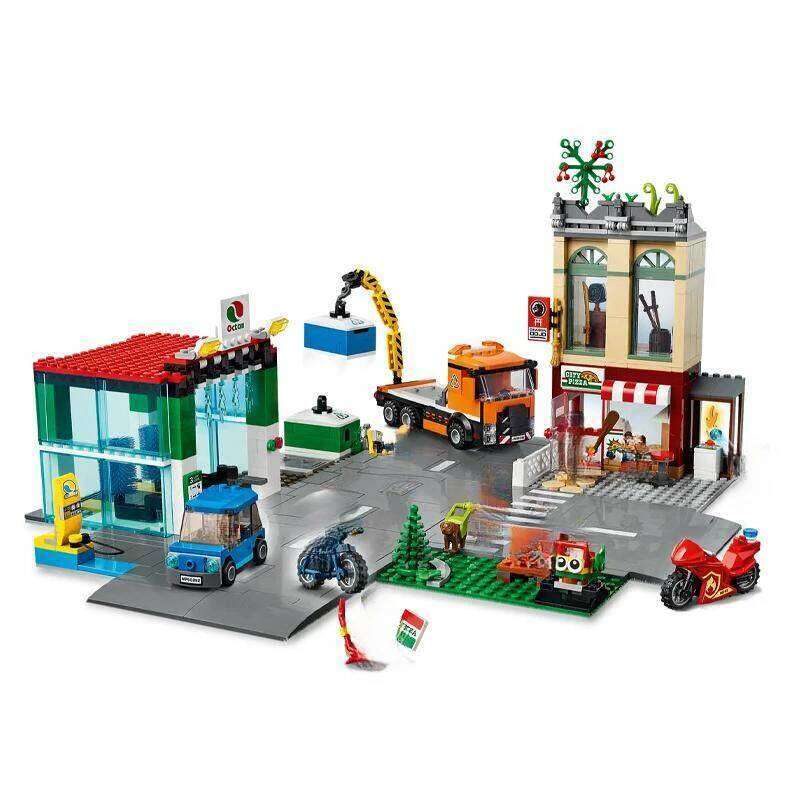 City center 60292 building blocks assembling trucks, cars, family homes, park scene models, children's boy toys Z260306
