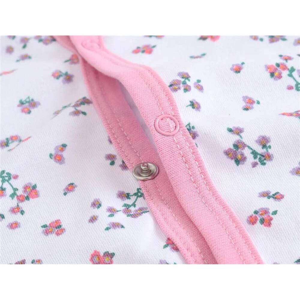 Kavkas Newborn Baby Girls Rompers 100% Cotton Long Sleeve 0-12 Months Cartoon Print Flower baby Clothing Z260306