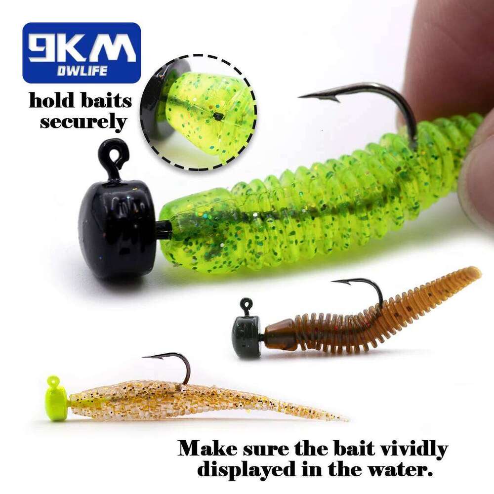 9KM Ned Rig Jighead Jig Heads Hooks 5pcs Weedless Shroom-Shaped Weight Head for Crappie Bass Fishing Lure Freshwater S260305