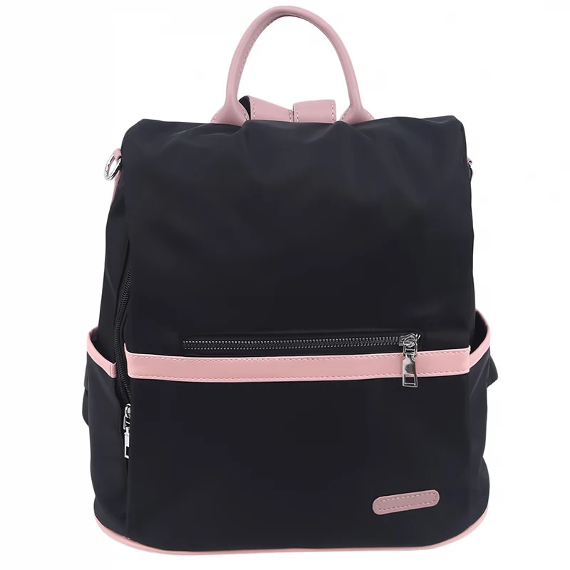 Casual Oxford Backpack Women Black Waterproof Nylon School Bags For Teenage Girls High Quality Fashion Travel Tote Packbag260228