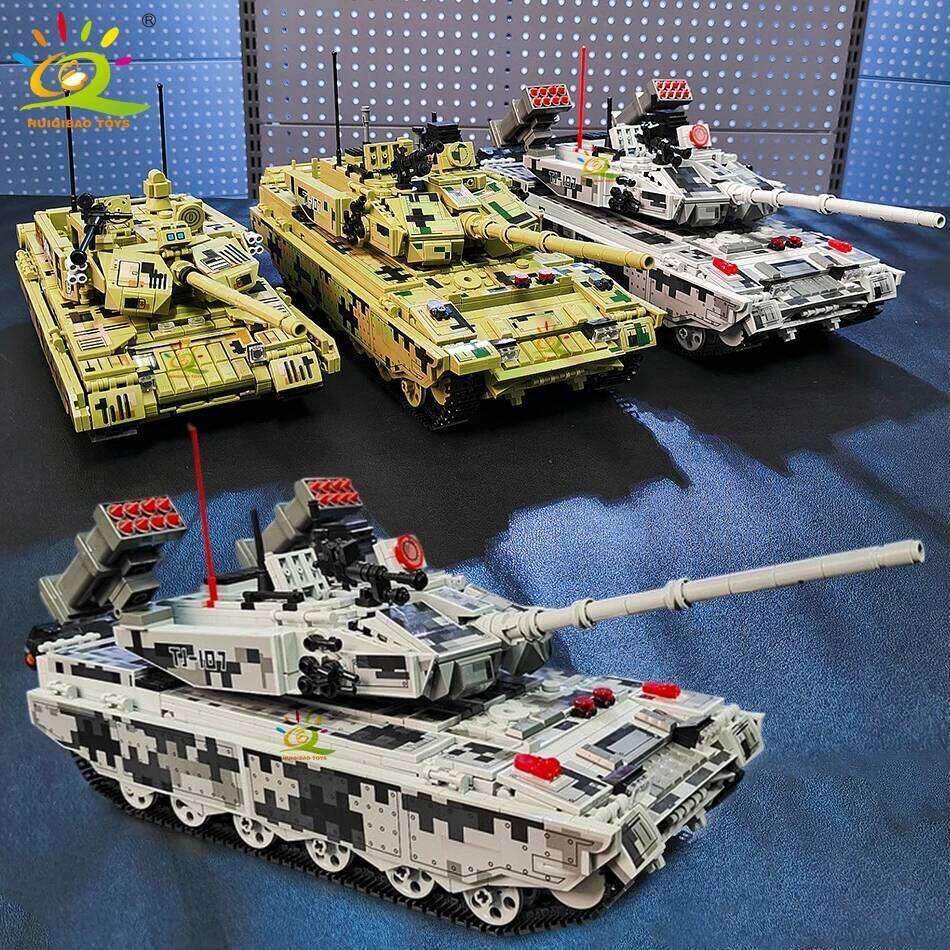 HUIQIBAO WW2 Military Tank Building Blocks Set for Children Army Weapon Car Truck Toy City Construction Bricks Kids Gift Z260306