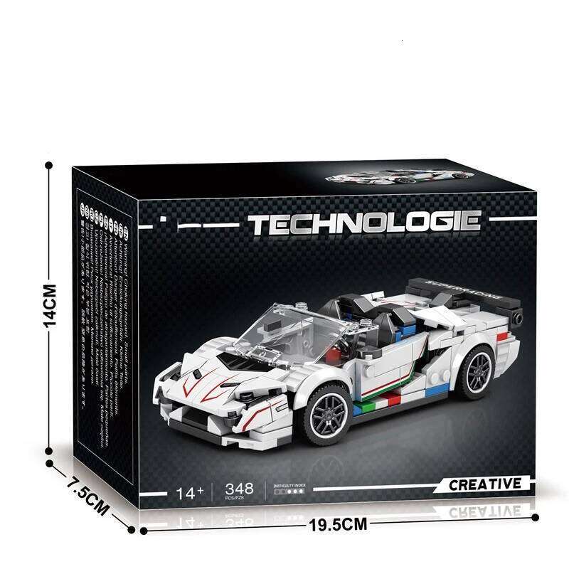 348PCS City Racing Car Building Blocks 1:24 Scale Speed Vehicle Model Assembly Bricks Toys Desktop Ornaments Kids Holiday Gifts Z260305