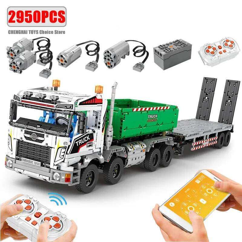 2950pcs Technical Remote Control 4 Mode Carriage Hoist Building Blocks Model Kids Assembling Truck Bricks Sets Toys Adults Gifts Z260306