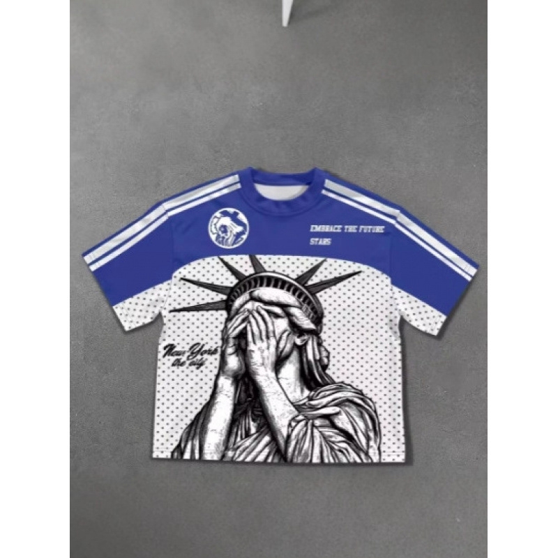 New style 3D Men's Crew Neck Casual Short-Sleeve T-Shirt Soft and Breathable with Digital Patterns Suitable for Outdoor Leisure